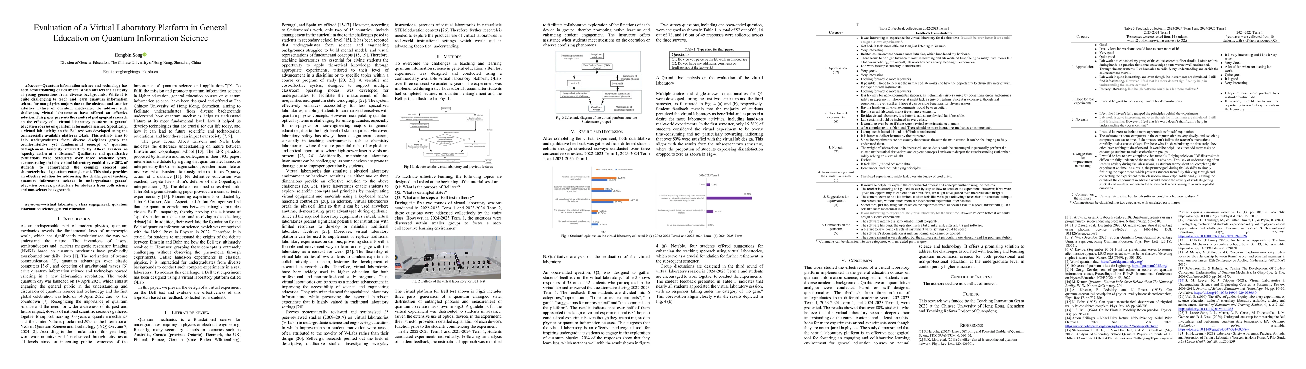 Thumbnail for Evaluation of a Virtual Laboratory Platform in General Education on
  Quantum Information Science