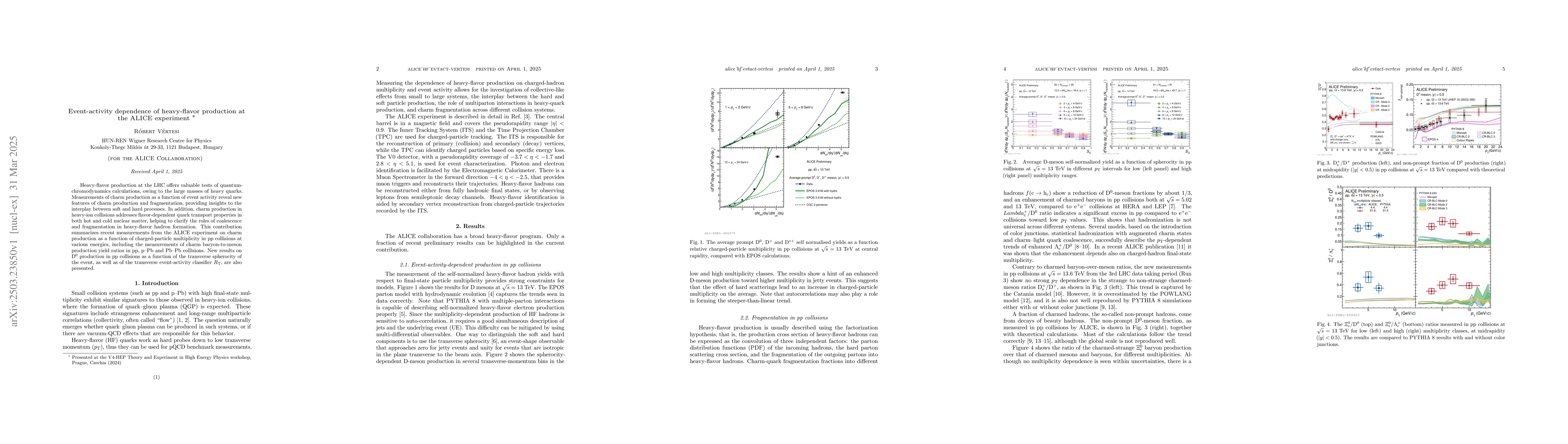 Thumbnail for Event-activity dependence of heavy-flavor production at the ALICE
  experiment