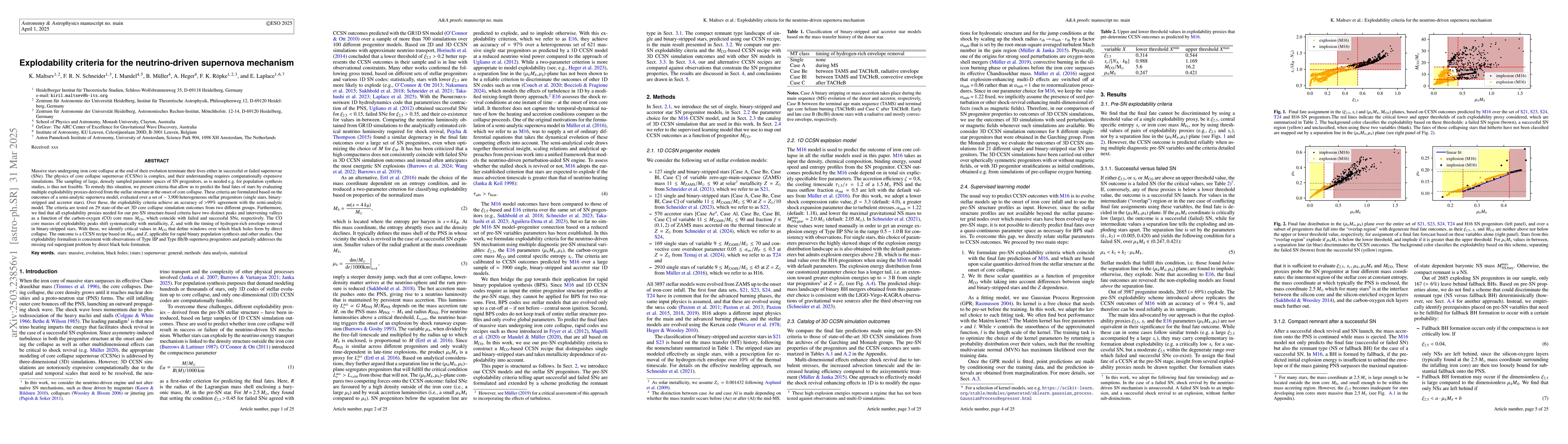 Thumbnail for Explodability criteria for the neutrino-driven supernova mechanism
