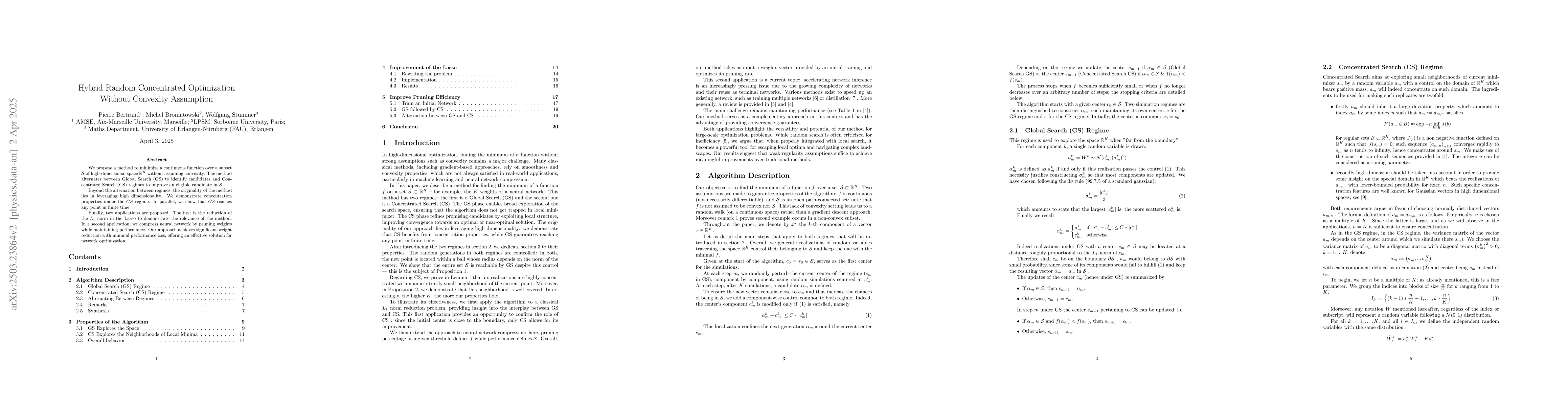 Thumbnail for Hybrid Random Concentrated Optimization Without Convexity Assumption
