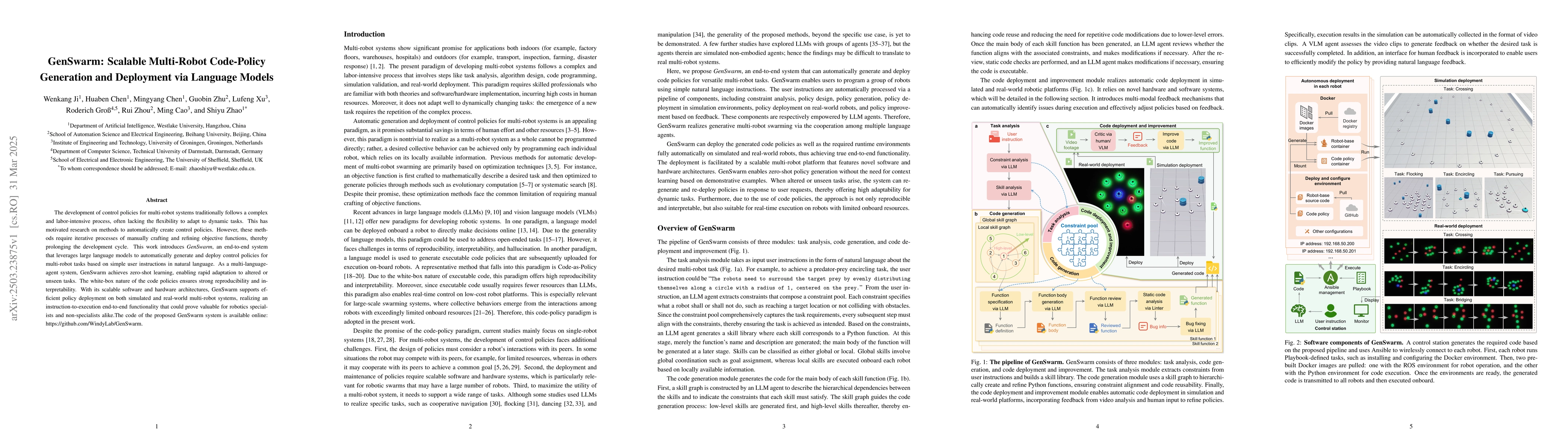 Thumbnail for GenSwarm: Scalable Multi-Robot Code-Policy Generation and Deployment via
  Language Models
