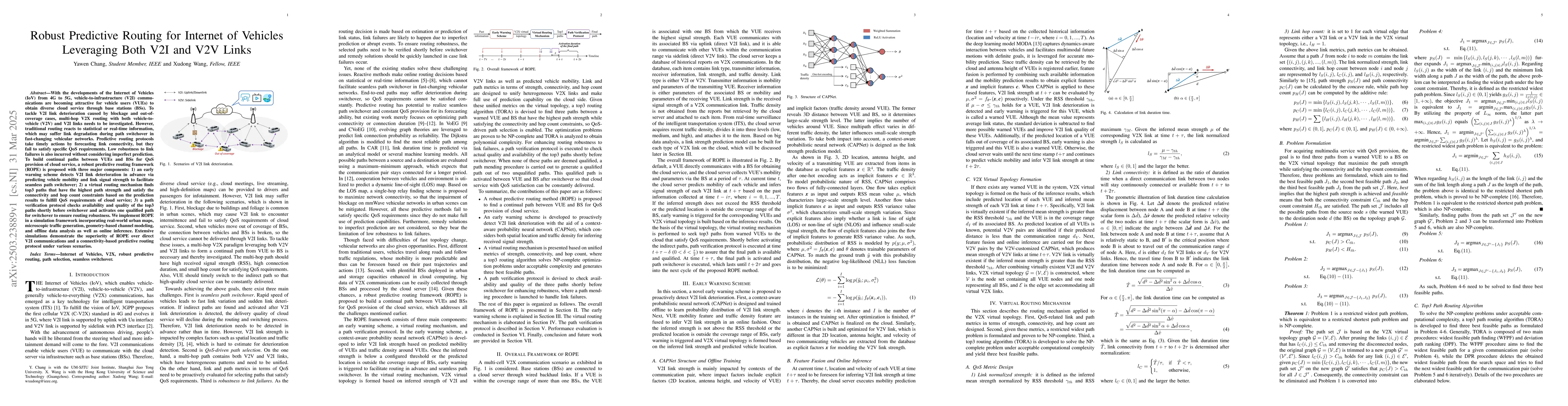 Thumbnail for Robust Predictive Routing for Internet of Vehicles Leveraging Both V2I
  and V2V Links