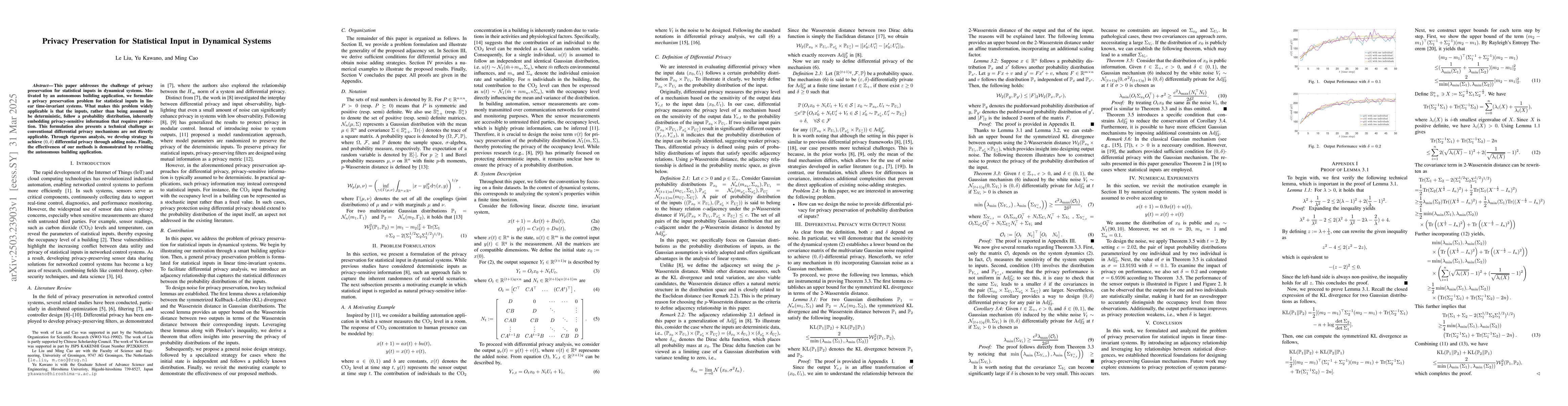 Thumbnail for Privacy Preservation for Statistical Input in Dynamical Systems