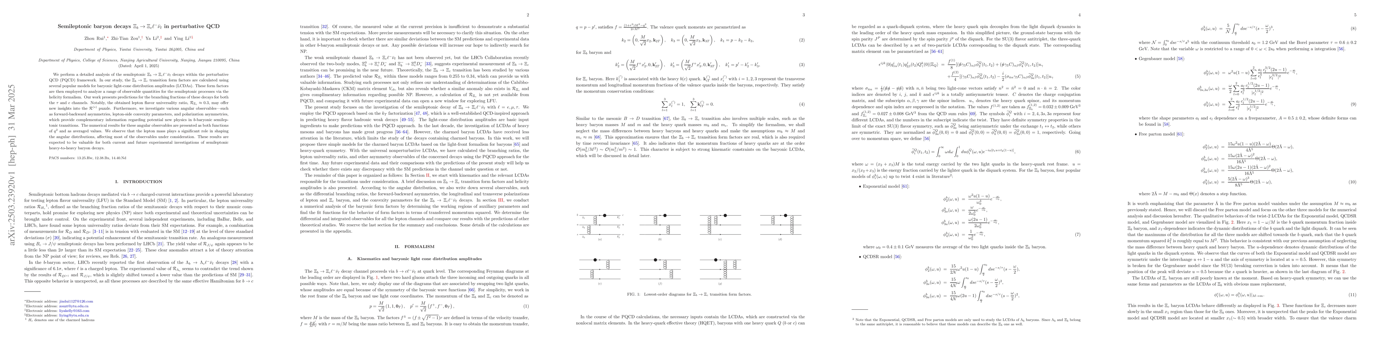 Thumbnail for Semileptonic baryon decays $Ξ_b\rightarrow Ξ_c \ell^- \barν_\ell
  $ in perturbative QCD