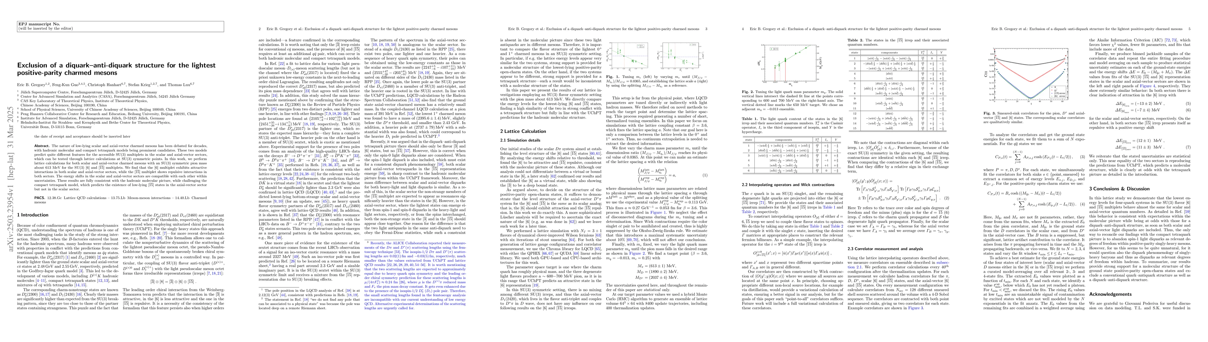 Thumbnail for Exclusion of a diquark-antidiquark structure for the lightest
  positive-parity charmed mesons