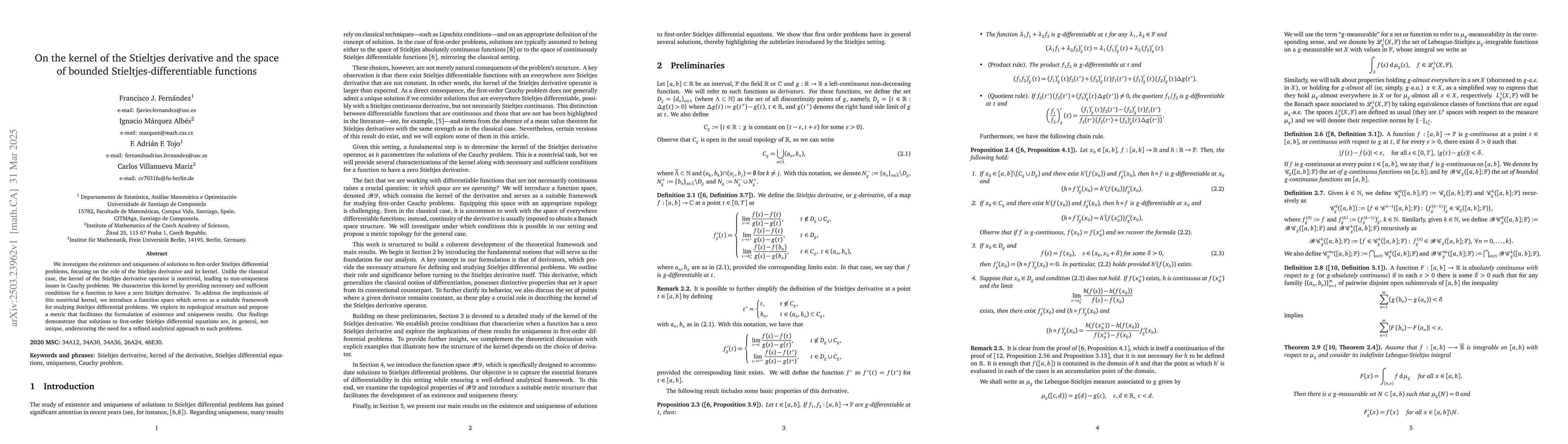 Thumbnail for On the kernel of the Stieltjes derivative and the space of bounded
  Stieltjes-differentiable functions