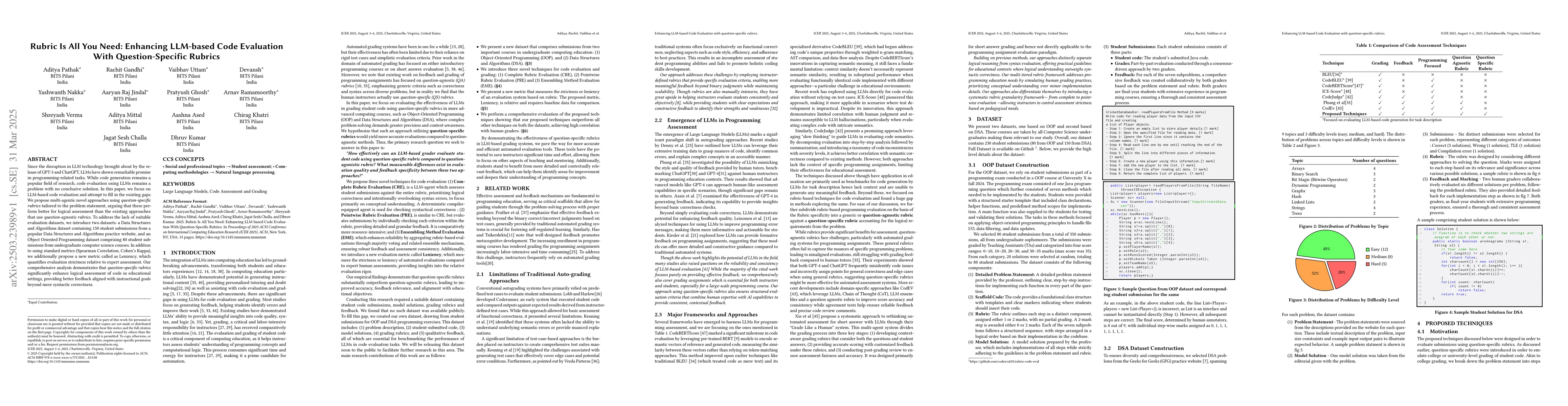 Thumbnail for Rubric Is All You Need: Enhancing LLM-based Code Evaluation With
  Question-Specific Rubrics