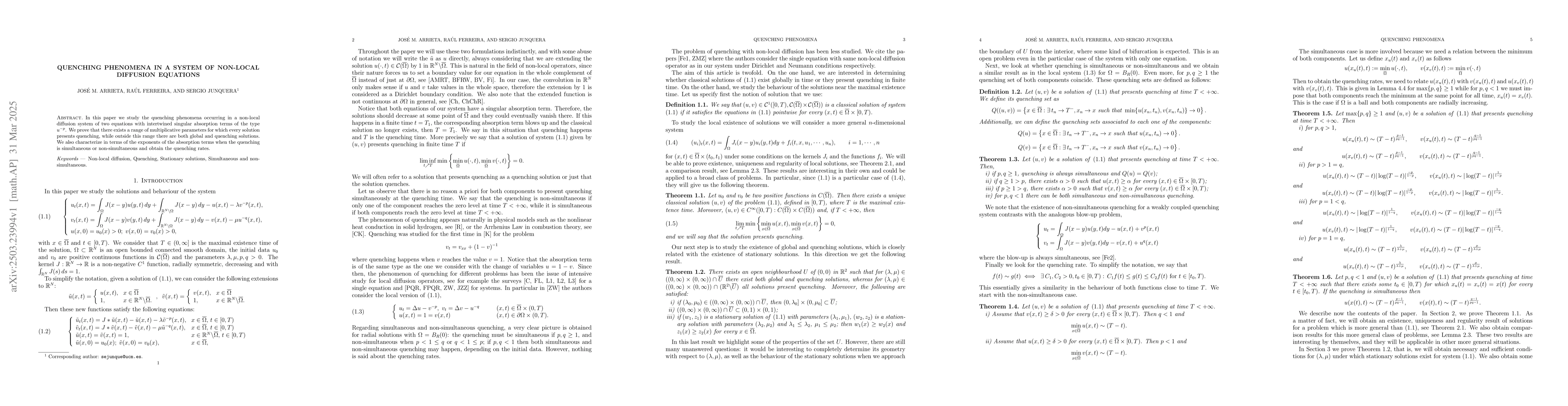 Thumbnail for Quenching phenomena in a system of non-local diffusion equations