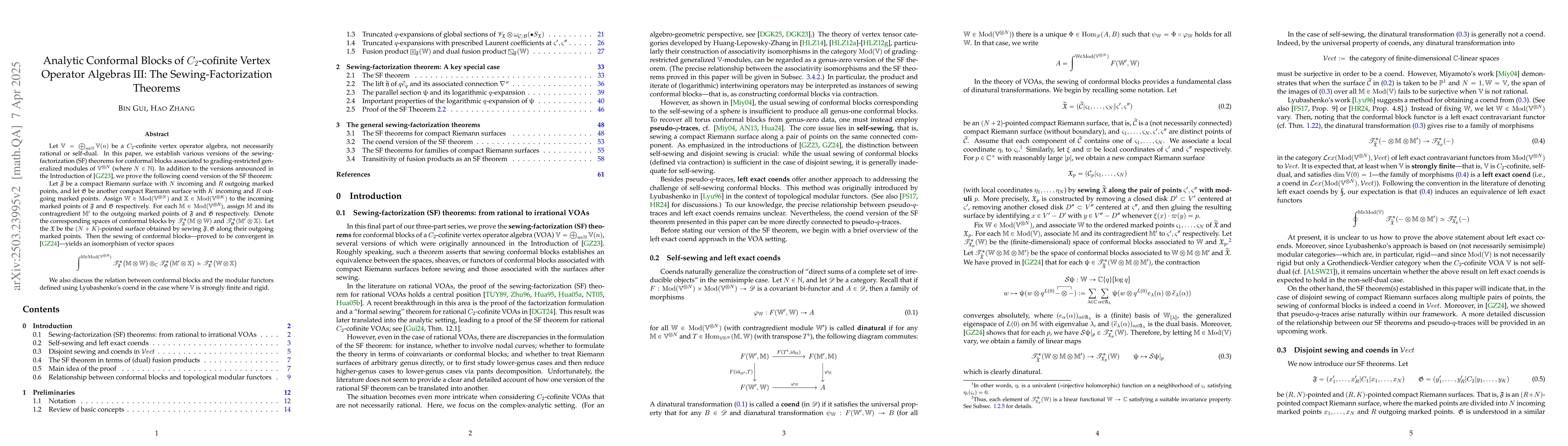Thumbnail for Analytic Conformal Blocks of $C_2$-cofinite Vertex Operator Algebras
  III: The Sewing-Factorization Theorems