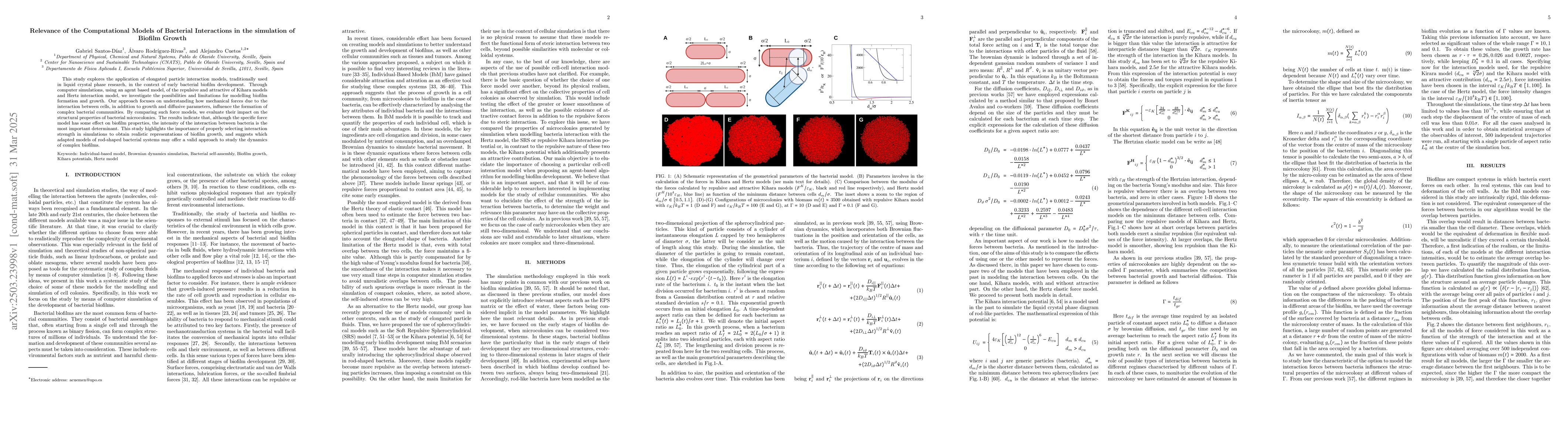 Thumbnail for Relevance of the Computational Models of Bacterial Interactions in the
  simulation of Biofilm Growth