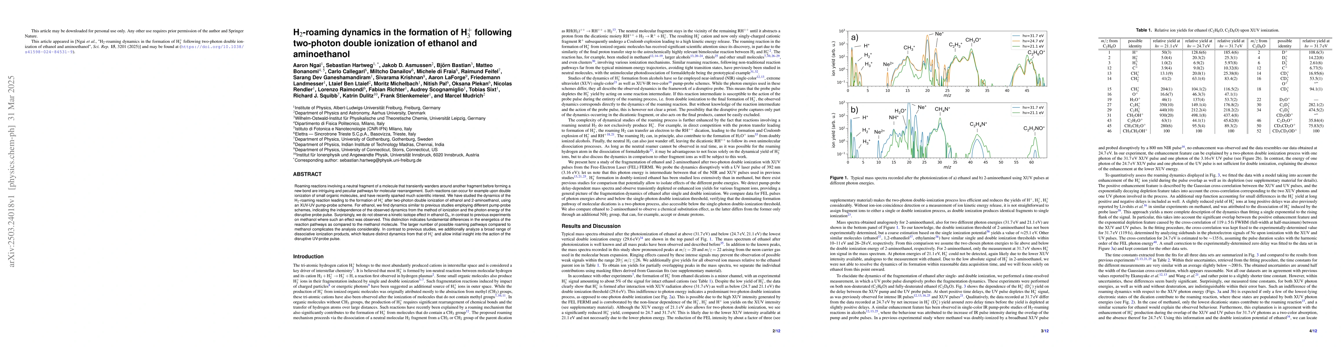 Thumbnail for H2-roaming dynamics in the formation of H3+ following two-photon double
  ionization of ethanol and aminoethanol