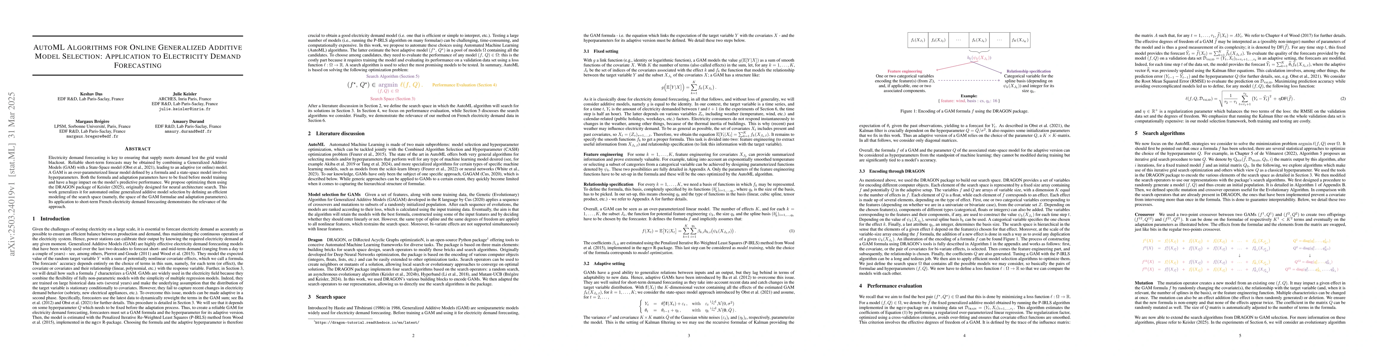 Thumbnail for AutoML Algorithms for Online Generalized Additive Model Selection:
  Application to Electricity Demand Forecasting