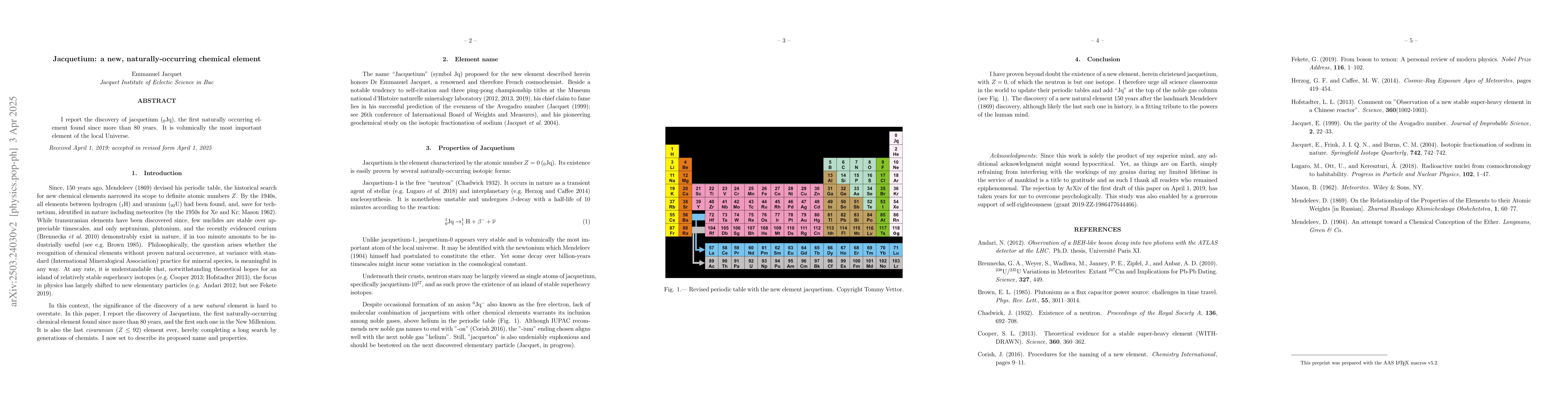 Thumbnail for Jacquetium: a new, naturally-occurring chemical element