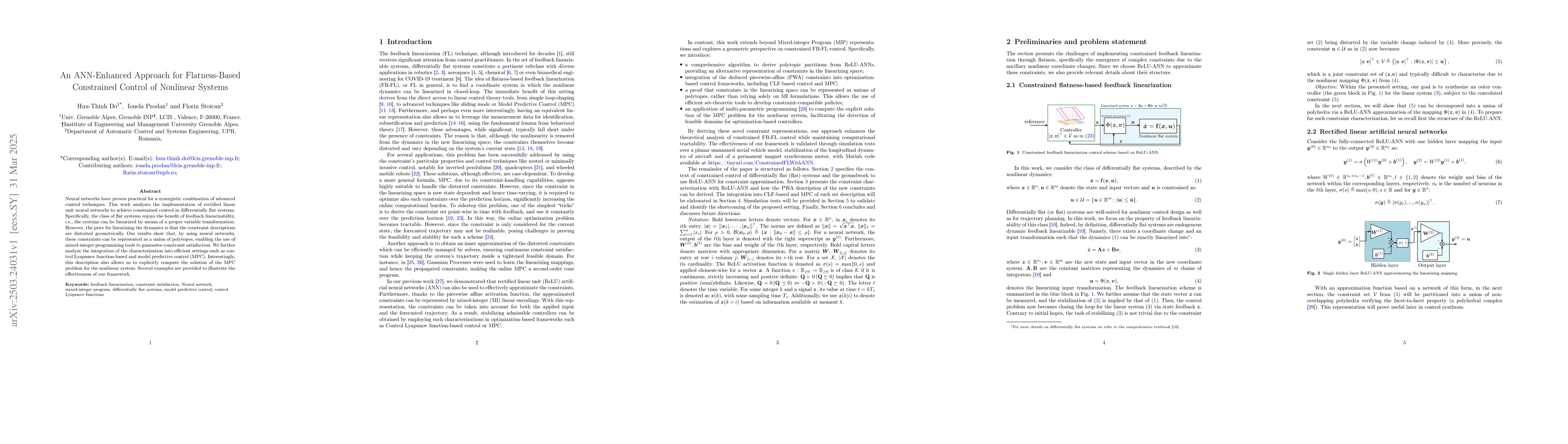 Thumbnail for An ANN-Enhanced Approach for Flatness-Based Constrained Control of
  Nonlinear Systems