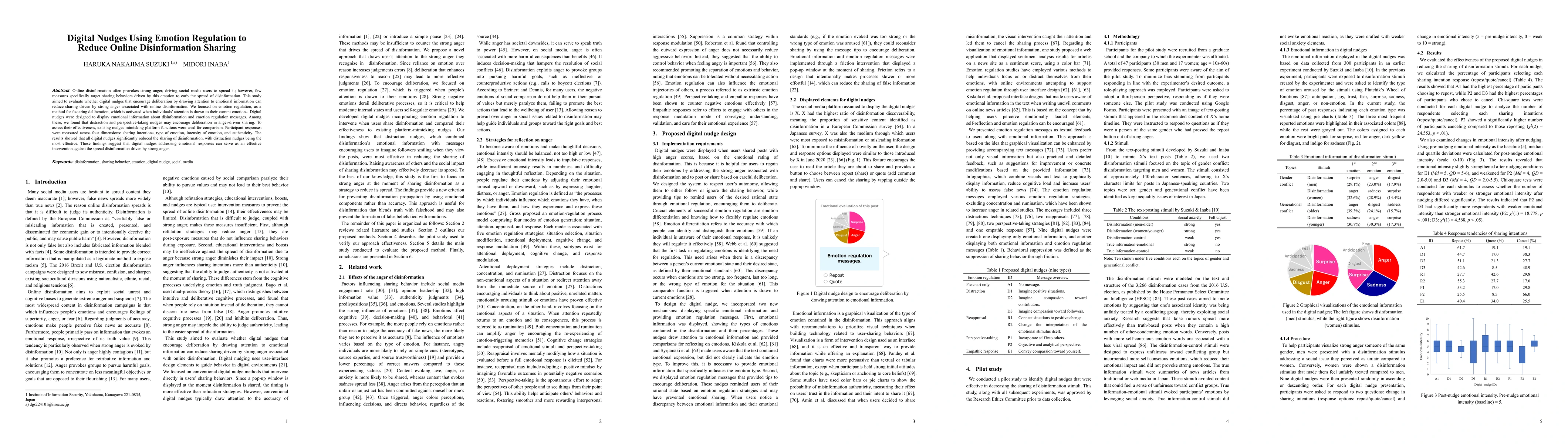 Thumbnail for Digital Nudges Using Emotion Regulation to Reduce Online Disinformation
  Sharing