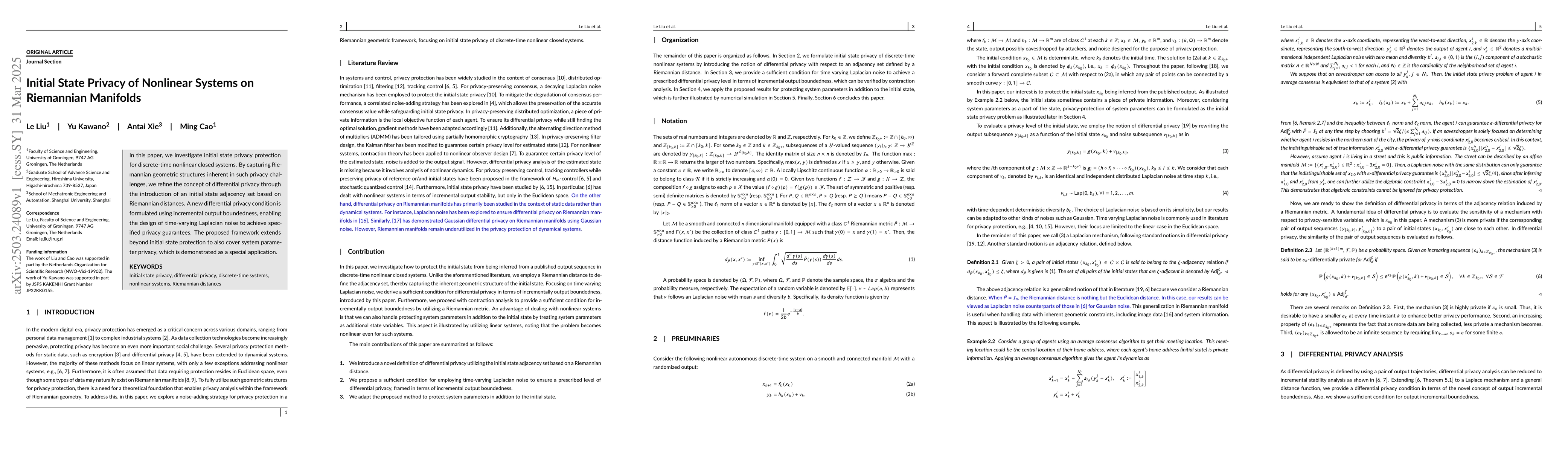 Thumbnail for Initial State Privacy of Nonlinear Systems on Riemannian Manifolds