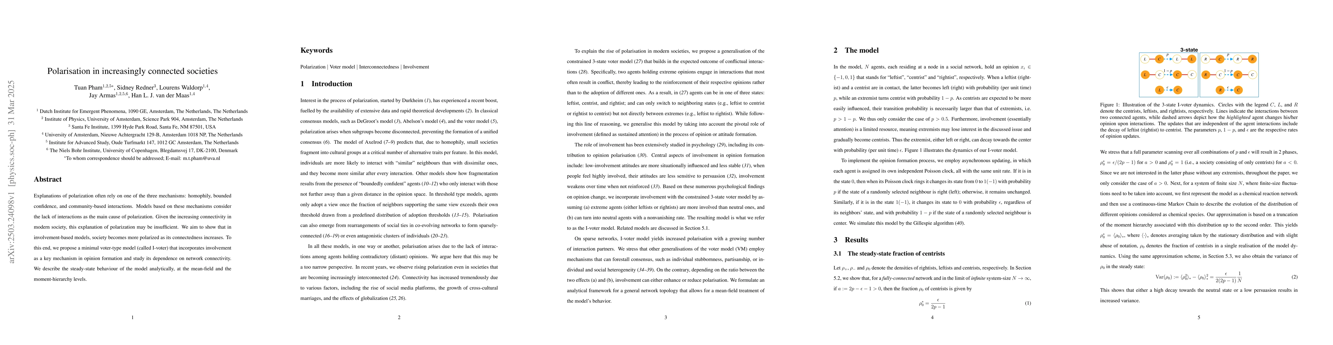 Thumbnail for Polarisation in increasingly connected societies