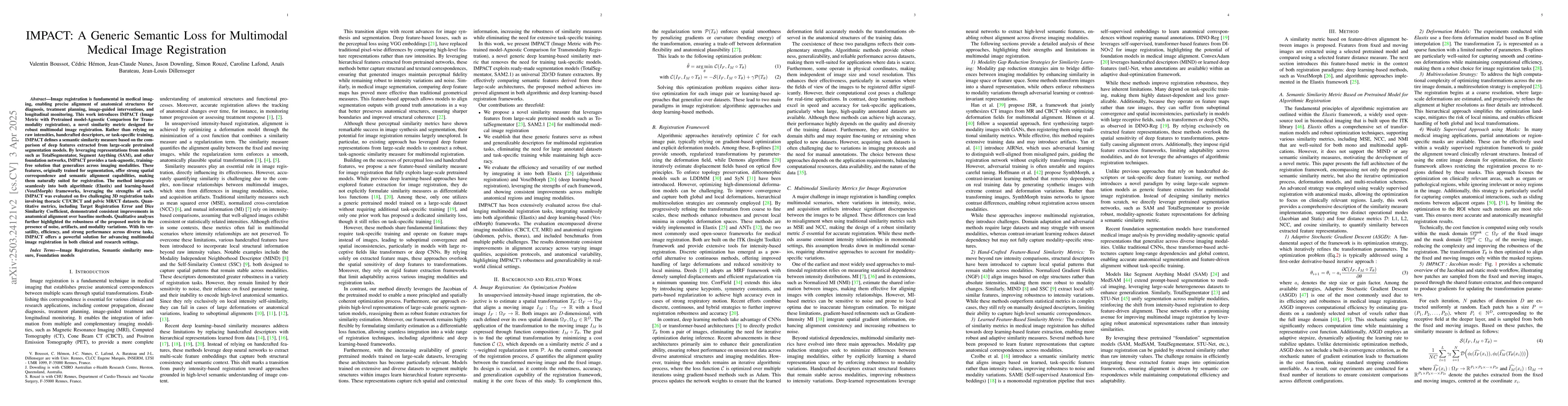 Thumbnail for IMPACT: A Generic Semantic Loss for Multimodal Medical Image
  Registration