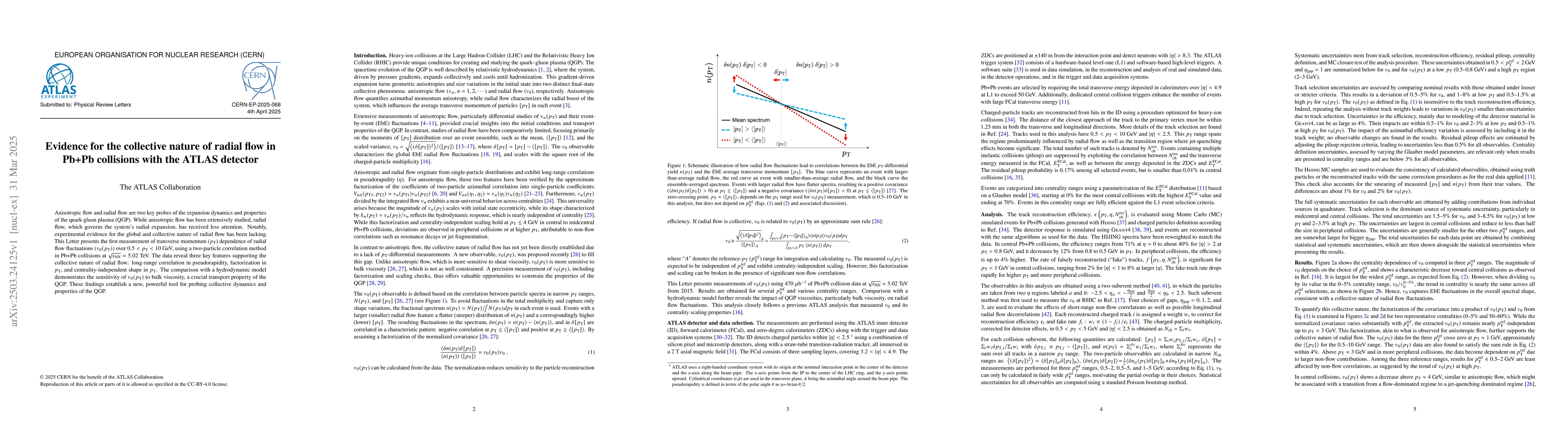 Thumbnail for Evidence for the collective nature of radial flow in Pb+Pb collisions
  with the ATLAS detector