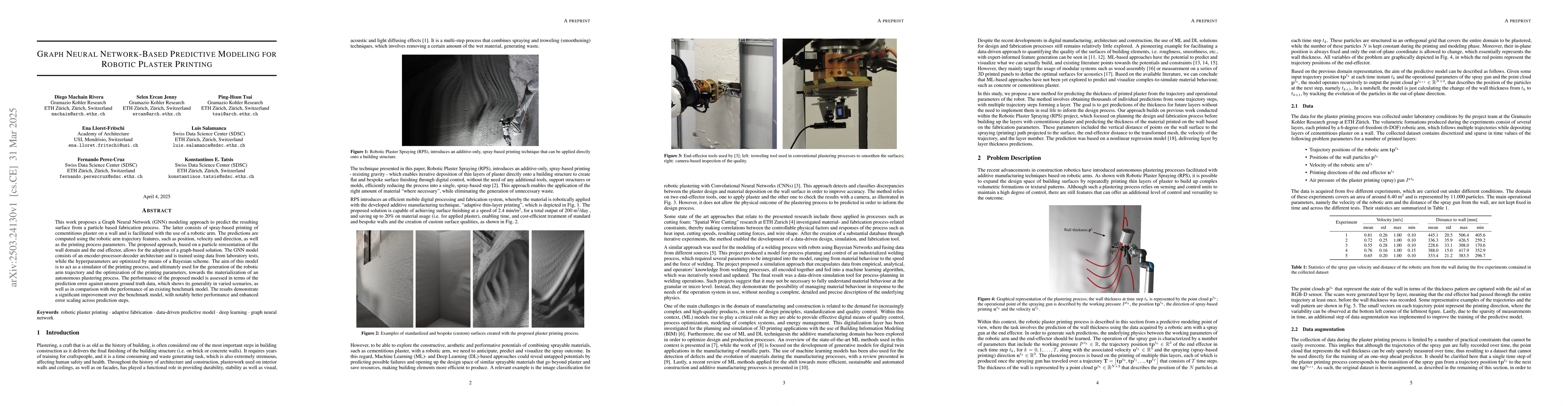 Thumbnail for Graph Neural Network-Based Predictive Modeling for Robotic Plaster
  Printing