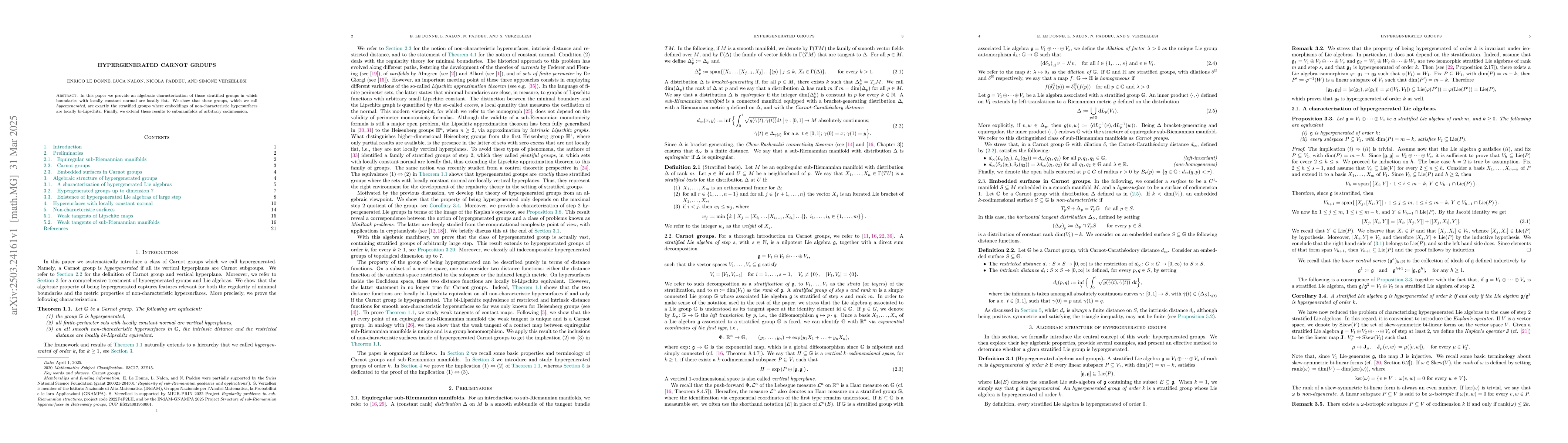 Thumbnail for Hypergenerated Carnot groups