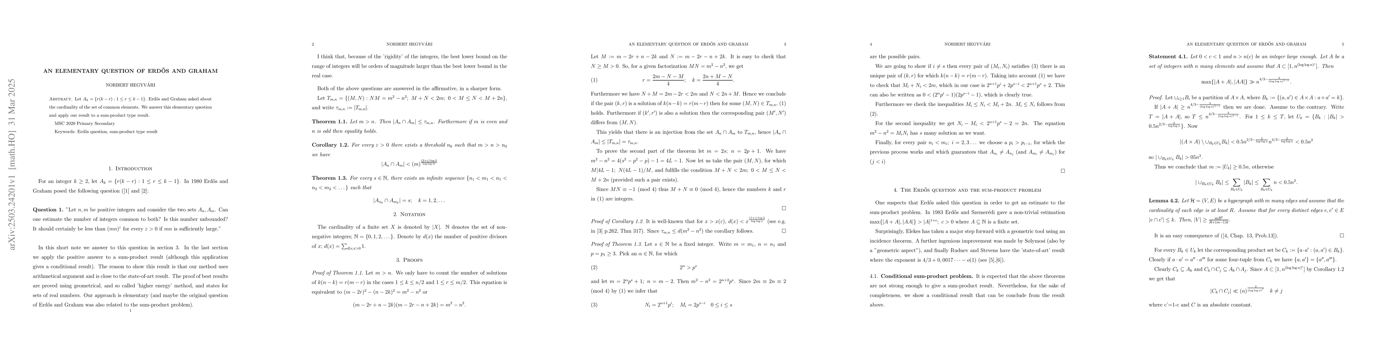 Thumbnail for An elementary question of Erdős and Graham