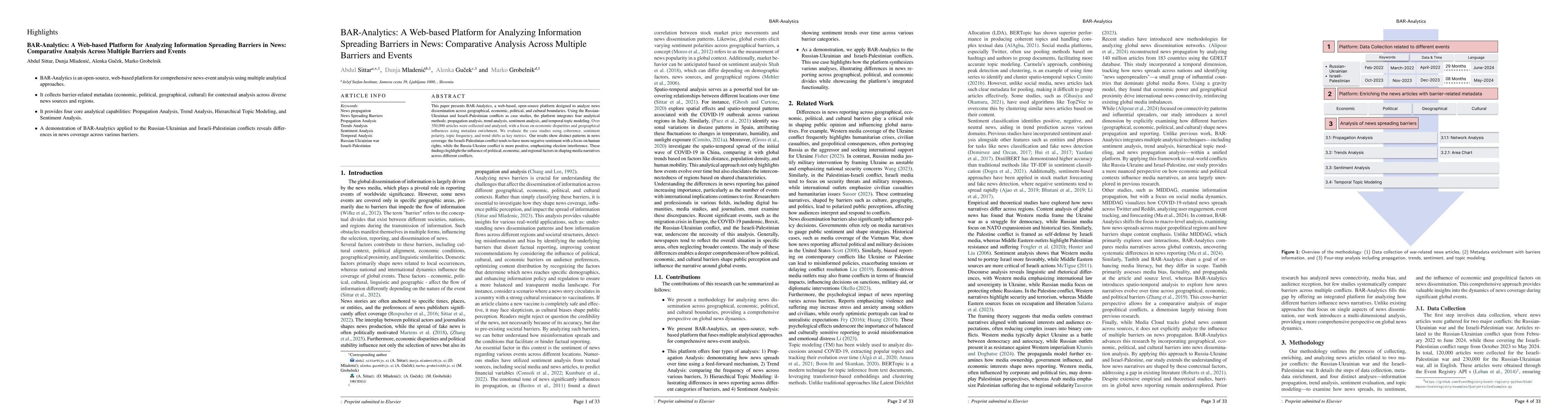 Thumbnail for BAR-Analytics: A Web-based Platform for Analyzing Information Spreading
  Barriers in News: Comparative Analysis Across Multiple Barriers and Events