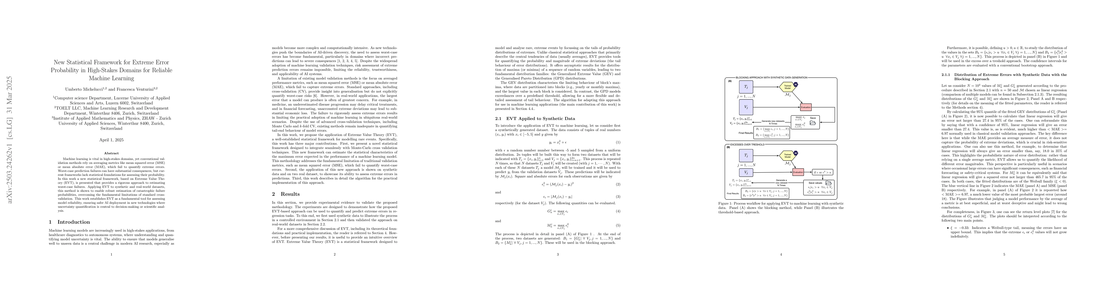 Thumbnail for New Statistical Framework for Extreme Error Probability in High-Stakes
  Domains for Reliable Machine Learning