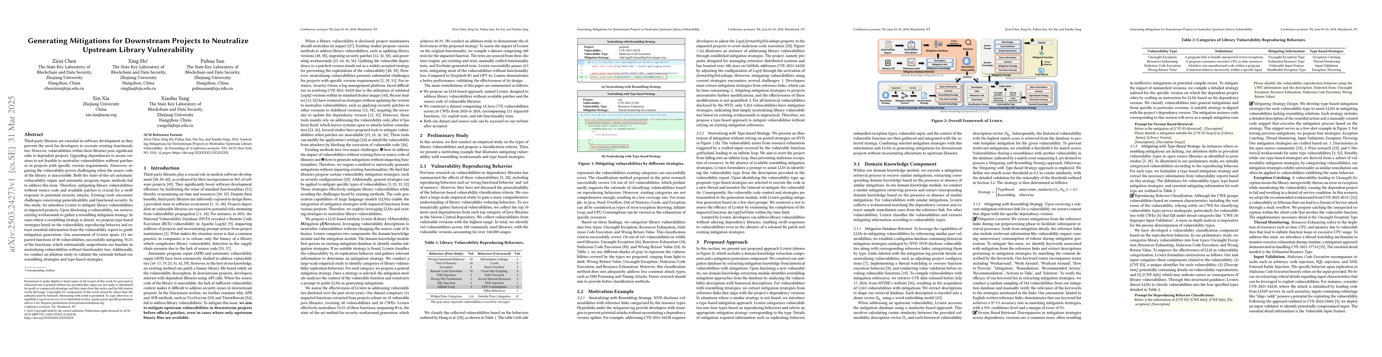 Thumbnail for Generating Mitigations for Downstream Projects to Neutralize Upstream
  Library Vulnerability