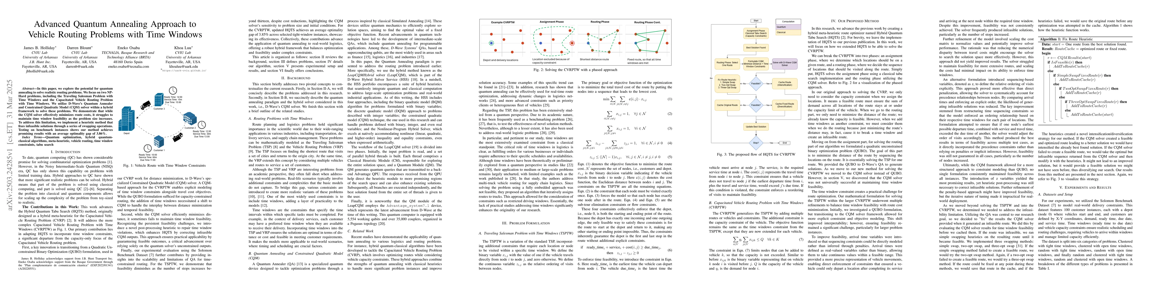 Thumbnail for Advanced Quantum Annealing Approach to Vehicle Routing Problems with
  Time Windows