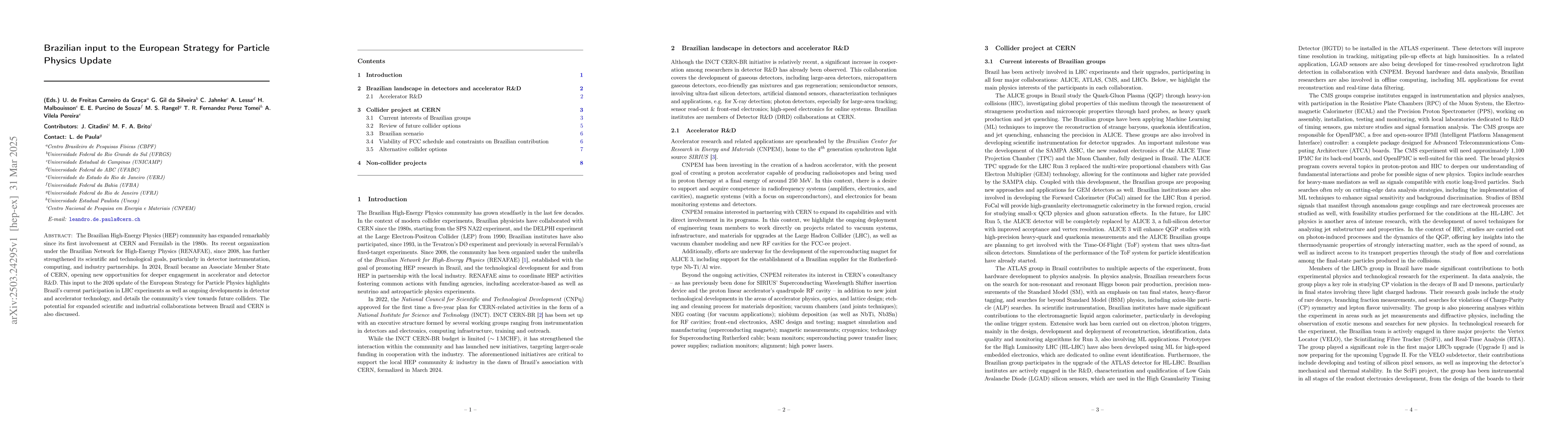 Thumbnail for Brazilian input to the European Strategy for Particle Physics Update