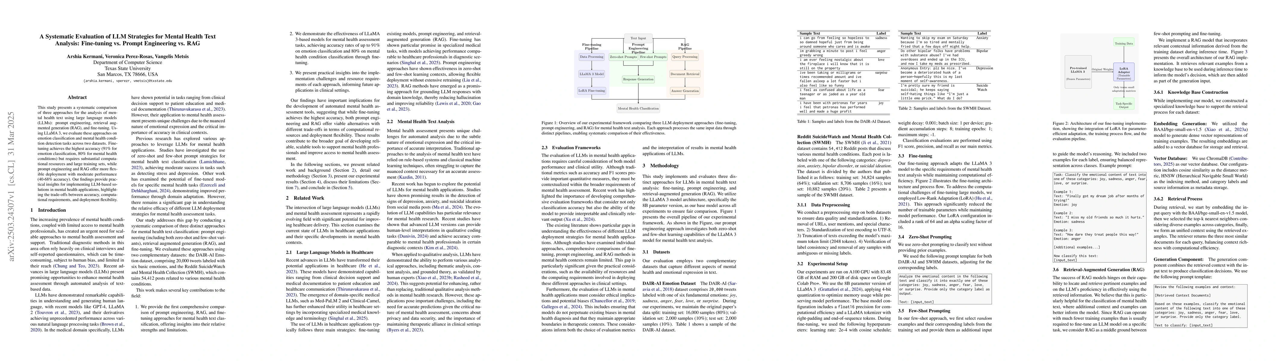 Thumbnail for A Systematic Evaluation of LLM Strategies for Mental Health Text
  Analysis: Fine-tuning vs. Prompt Engineering vs. RAG