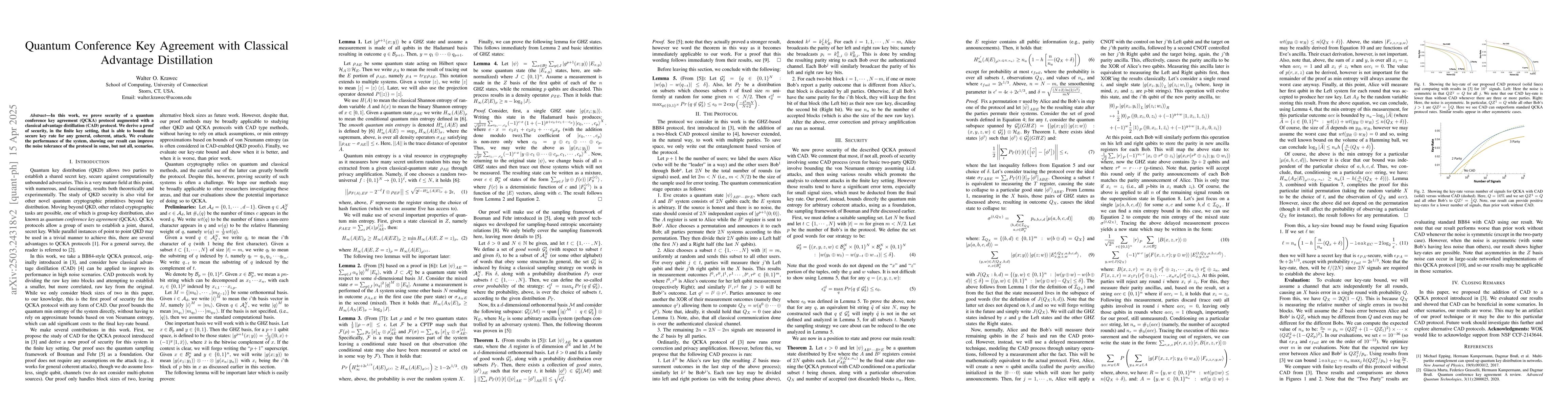 Thumbnail for Quantum Conference Key Agreement with Classical Advantage Distillation