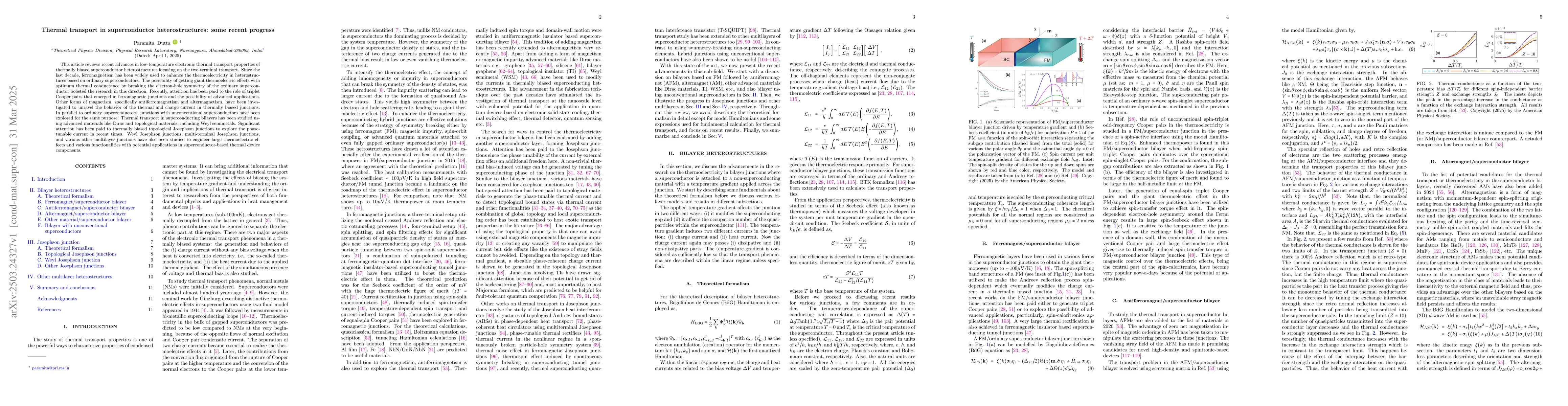 Thumbnail for Thermal transport in superconductor heterostructures: some recent
  progress