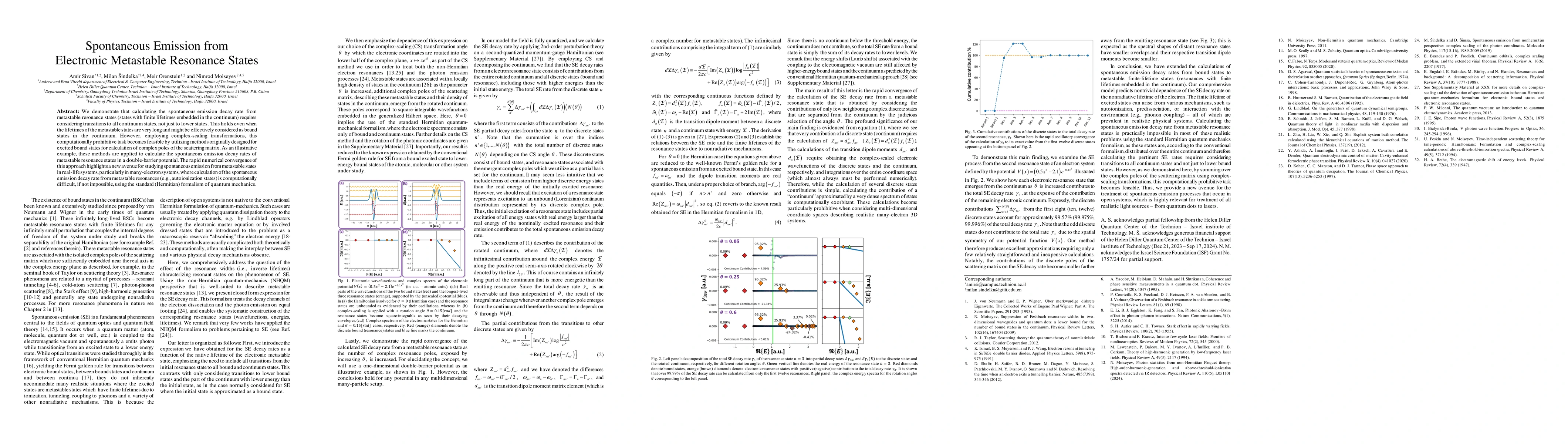 Thumbnail for Spontaneous Emission from Electronic Metastable Resonance States