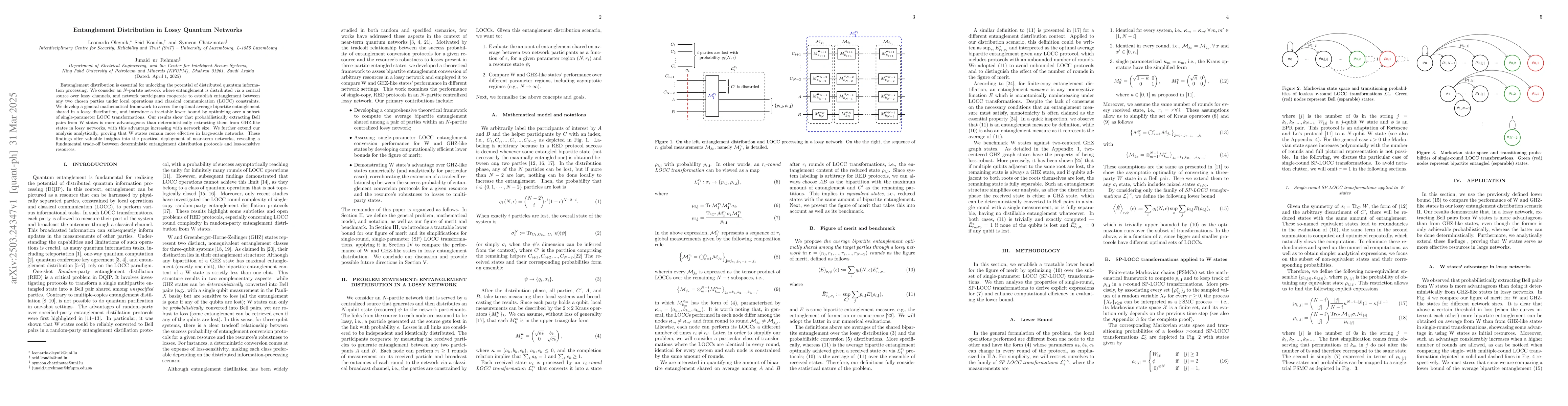 Thumbnail for Entanglement Distribution in Lossy Quantum Networks