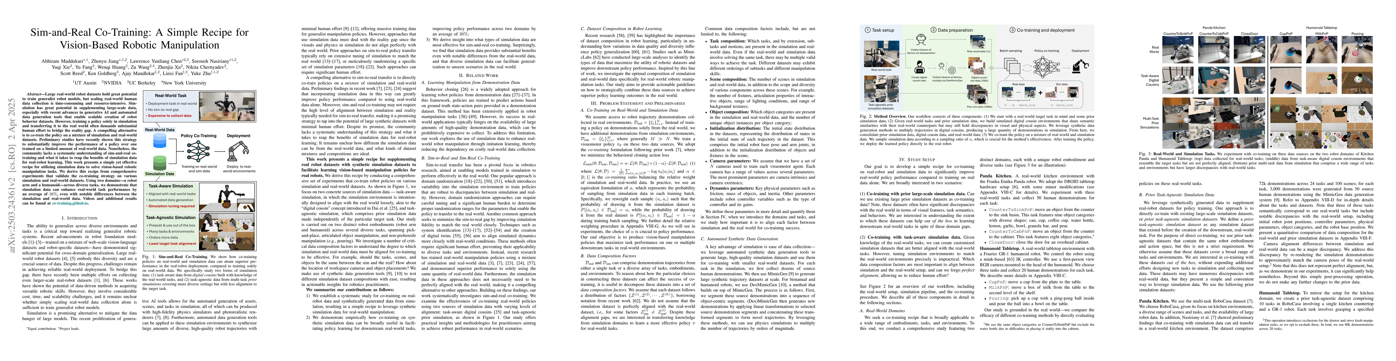 Thumbnail for Sim-and-Real Co-Training: A Simple Recipe for Vision-Based Robotic
  Manipulation