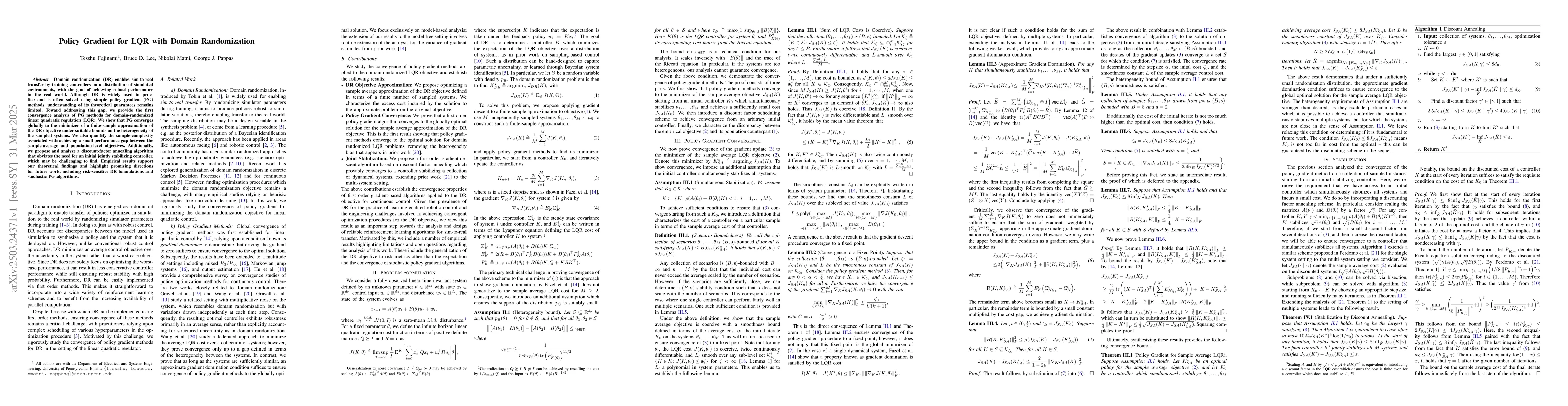 Thumbnail for Policy Gradient for LQR with Domain Randomization