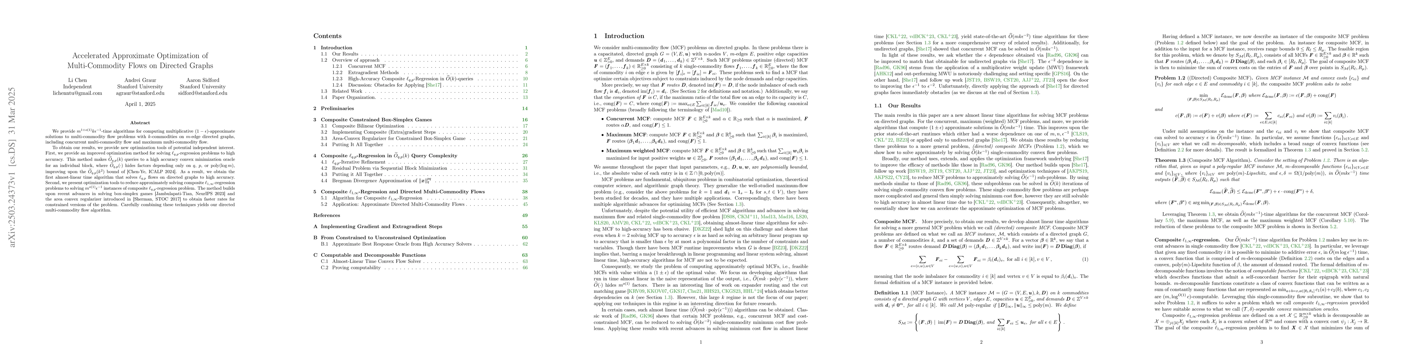 Thumbnail for Accelerated Approximate Optimization of Multi-Commodity Flows on
  Directed Graphs