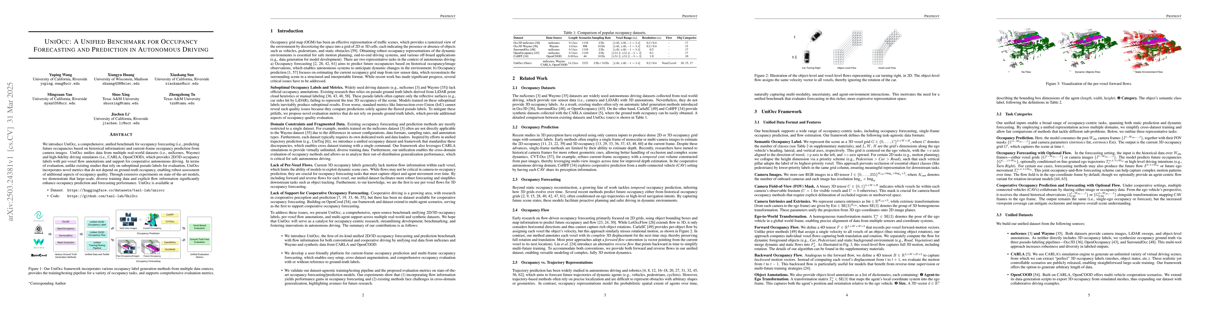 Thumbnail for UniOcc: A Unified Benchmark for Occupancy Forecasting and Prediction in
  Autonomous Driving