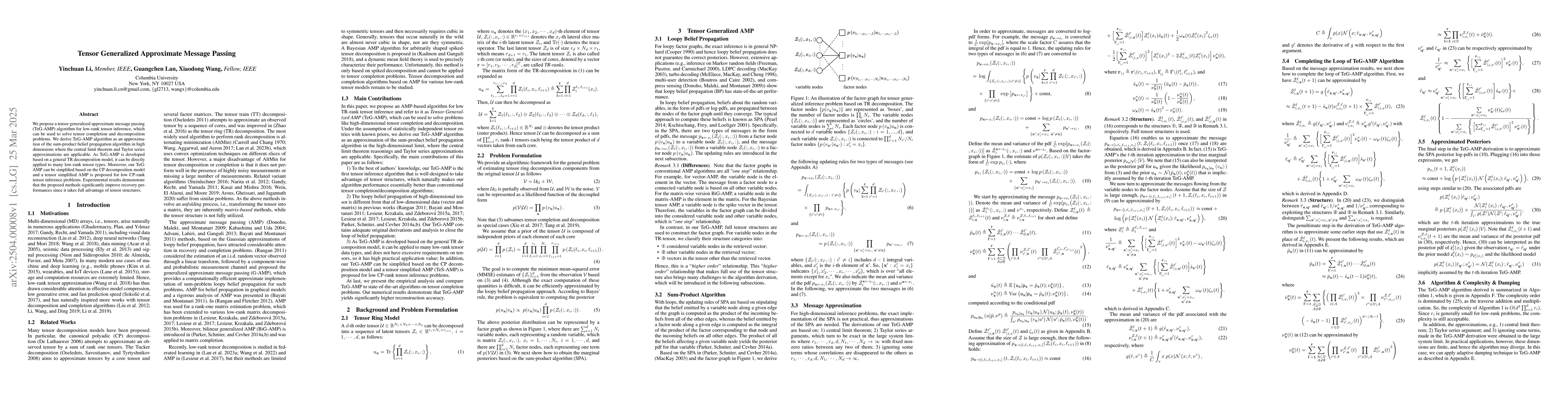 Thumbnail for Tensor Generalized Approximate Message Passing