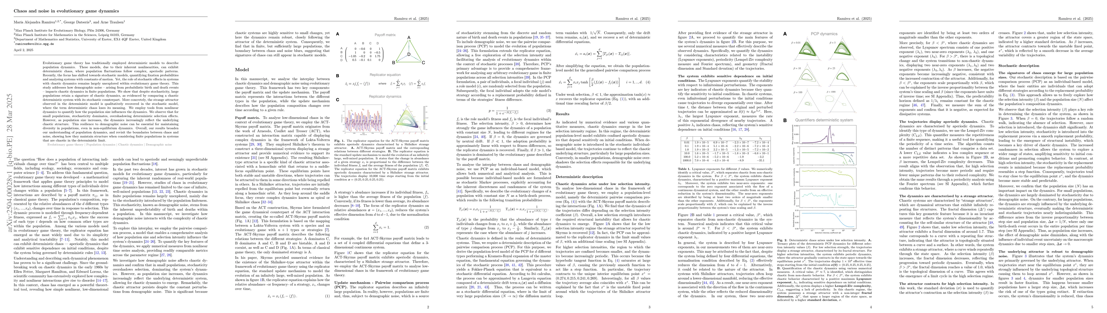 Thumbnail for Chaos and noise in evolutionary game dynamics