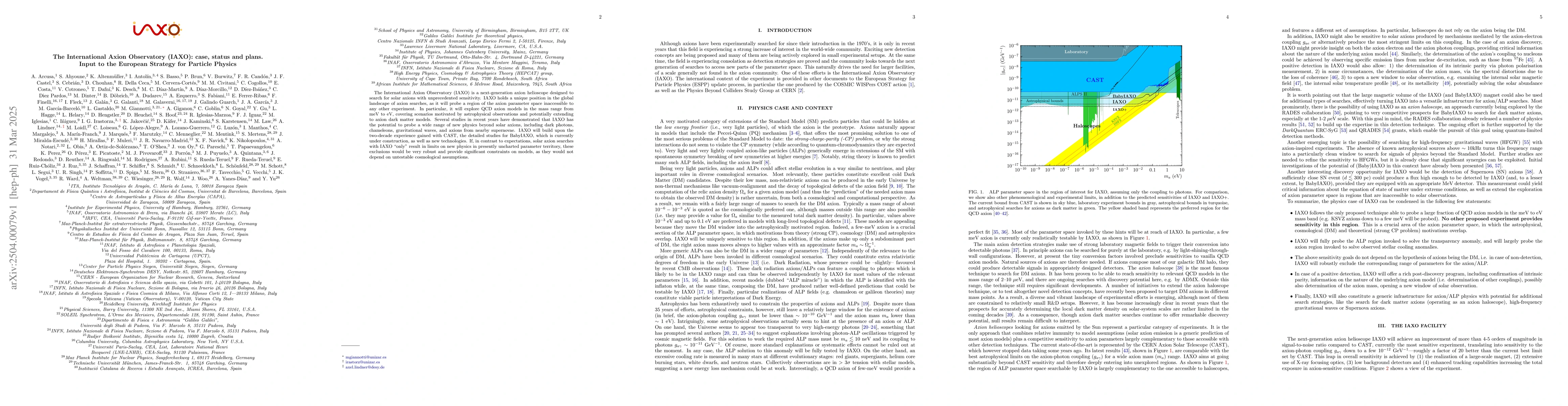 Thumbnail for The International Axion Observatory (IAXO): case, status and plans.
  Input to the European Strategy for Particle Physics