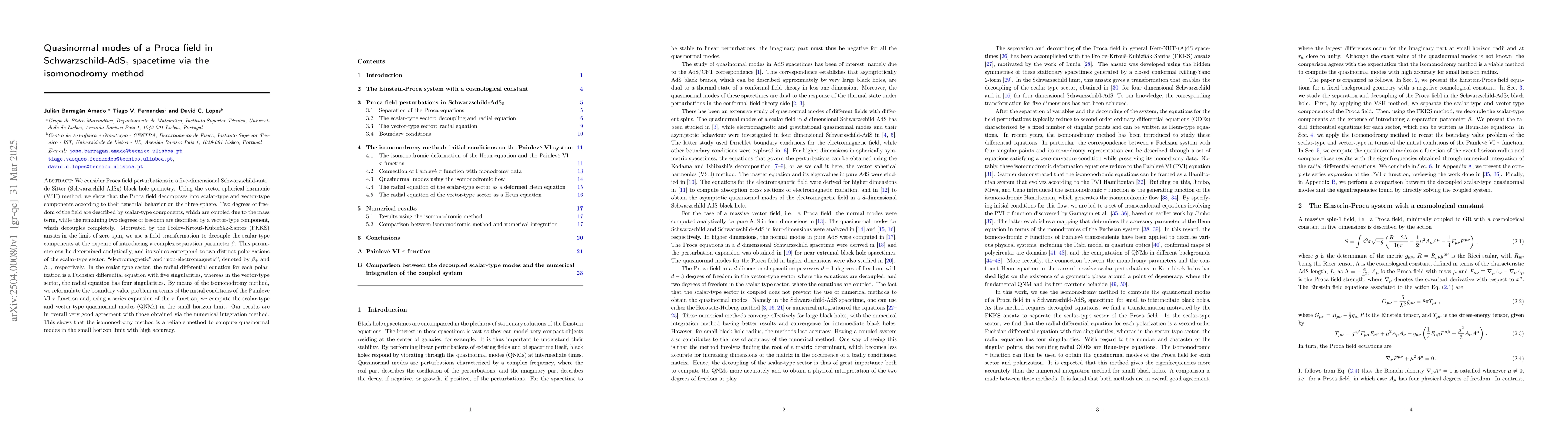 Thumbnail for Quasinormal modes of a Proca field in Schwarzschild-AdS$_5$ spacetime
  via the isomonodromy method