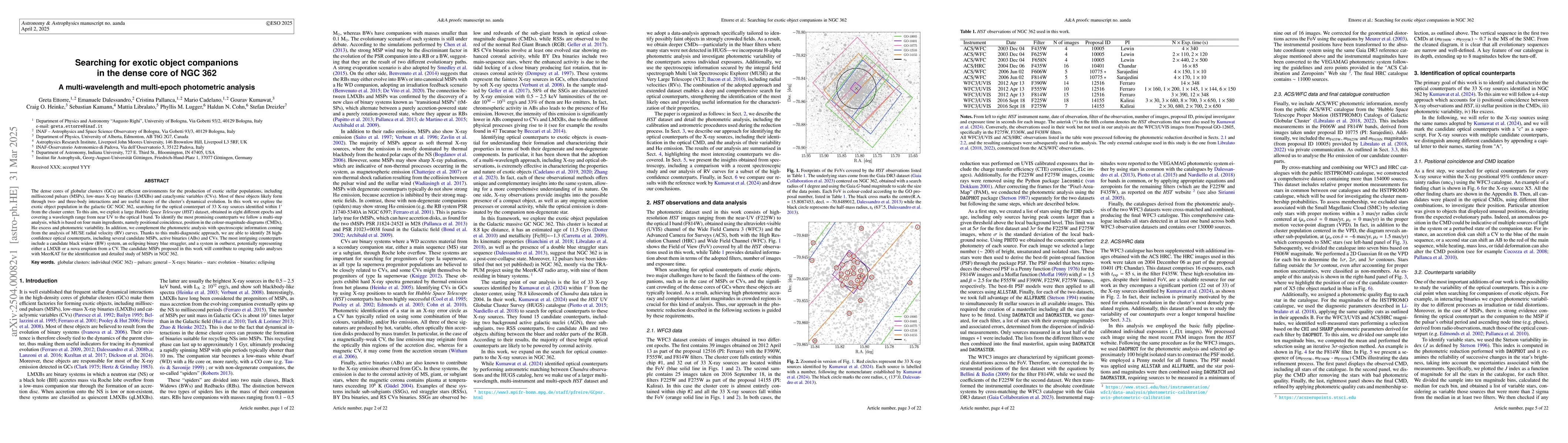 Thumbnail for Searching for exotic object companions in the dense core of NGC 362: a
  multi-wavelength and multi-epoch photometric analysis