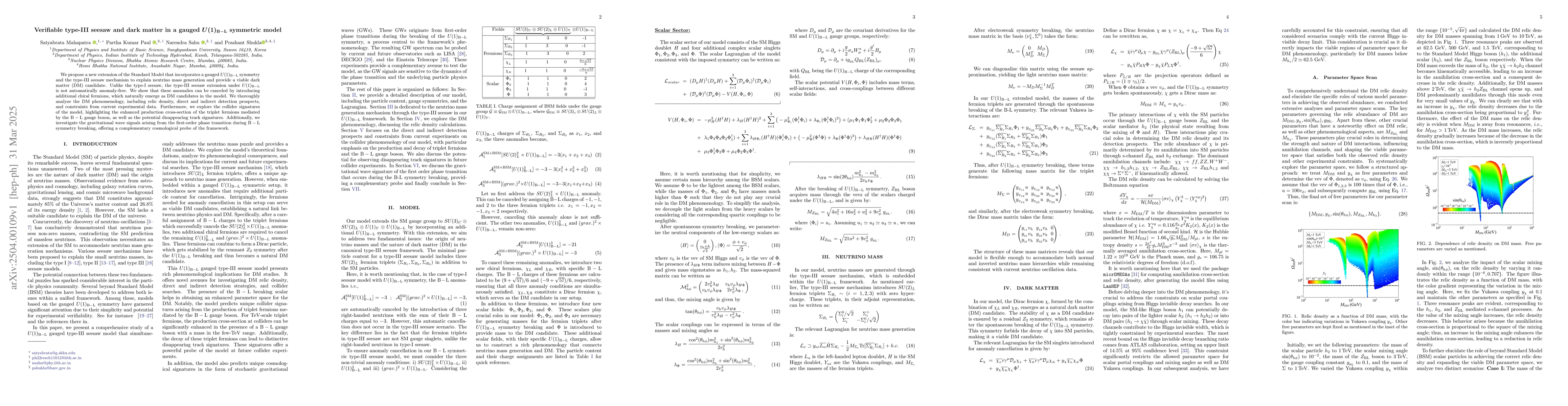 Thumbnail for Verifiable type-III seesaw and dark matter in a gauged
  $\boldsymbol{U(1)_{\rm B-L}}$ symmetric model