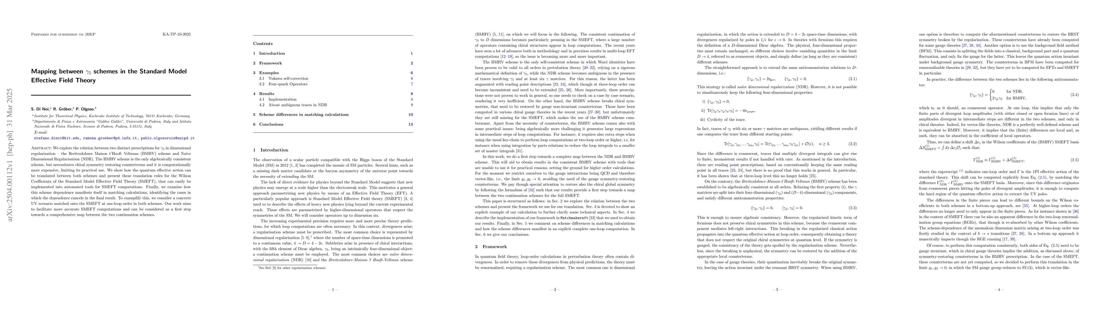 Thumbnail for Mapping between $γ_5$ schemes in the Standard Model Effective Field
  Theory