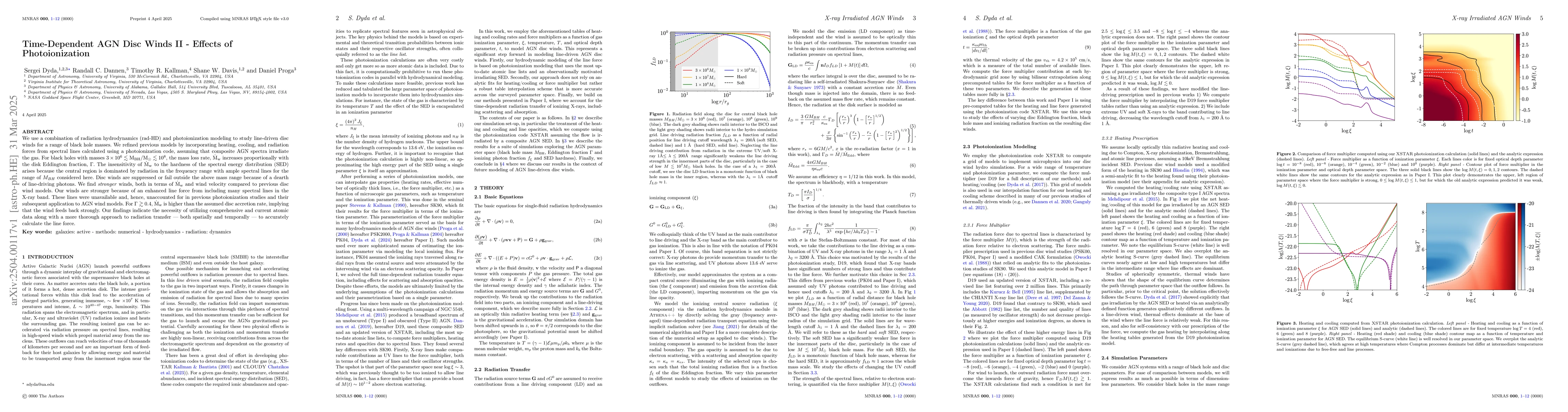 Thumbnail for Time-Dependent AGN Disc Winds II -- Effects of Photoionization