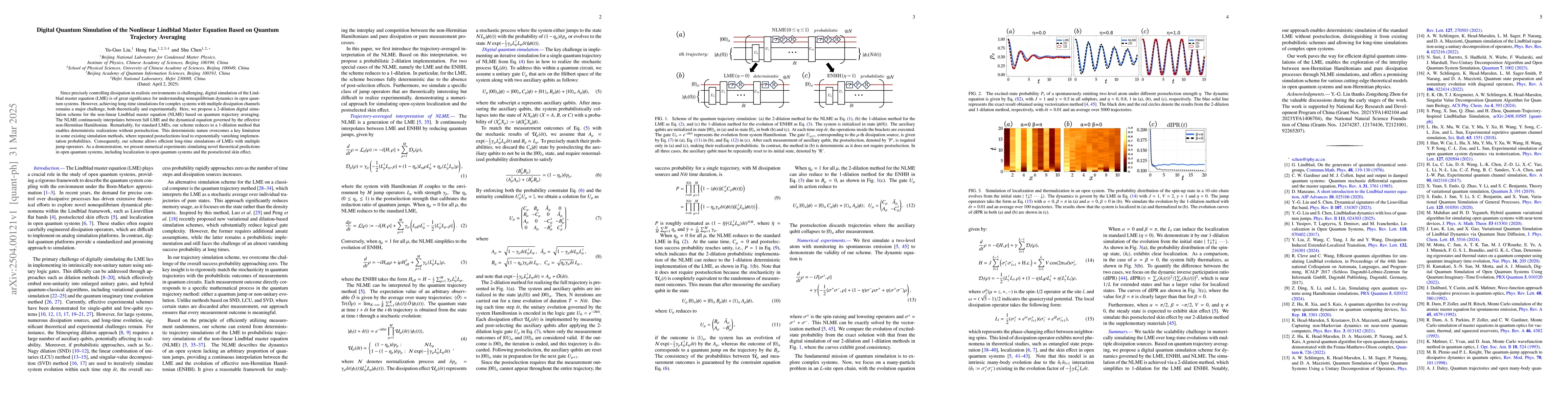 Thumbnail for Digital Quantum Simulation of the Nonlinear Lindblad Master Equation
  Based on Quantum Trajectory Averaging