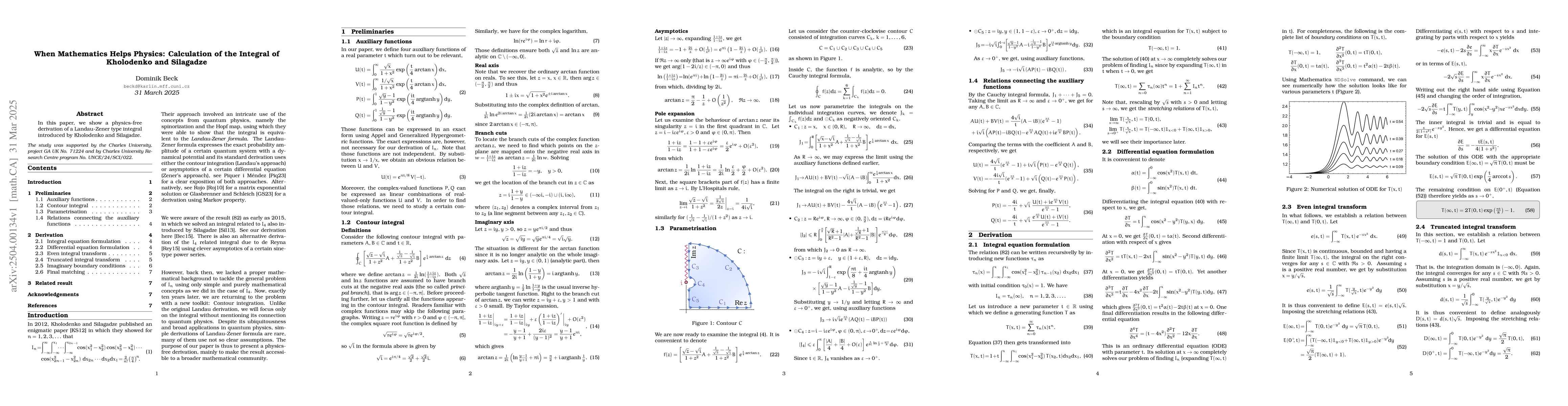 Thumbnail for When Mathematics Helps Physics: Calculation of the Integral of
  Kholodenko and Silagadze